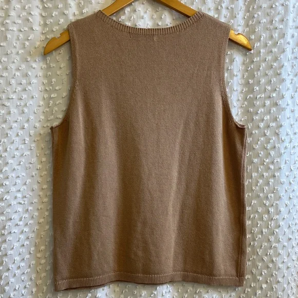 Tan Sleeveless Sweater Vest - Picture 2 of 6